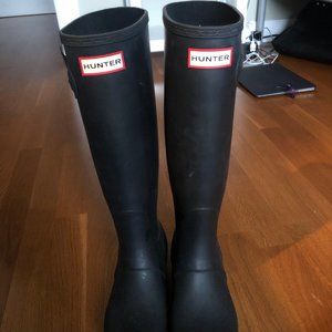 Hunter Tall Black Women's Rain Boots Size 7